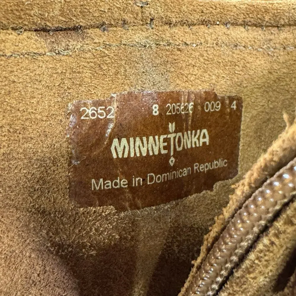 Minnetonka Toddler Girls Brown Suede Fringed Moccasin Boots 8